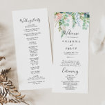 Colourful Tropical Floral Wedding Program<br><div class="desc">This colourful tropical floral wedding program is perfect for a destination wedding. The design features illustrated white,  yellow,  pink,  blush flowers with beautifully watercolor green leaves,  inspiring elegance.</div>