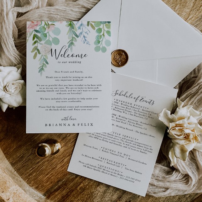 Colourful Tropical Floral Wedding Welcome Letter (Creator Uploaded)