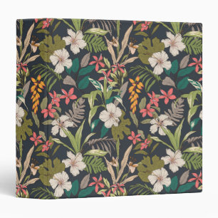 Colourful Tropical Flower Pattern Binder