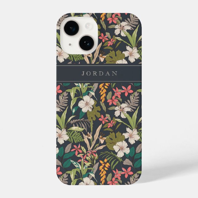 Colourful Tropical Flower Pattern iPhone Case (Back)