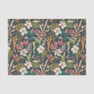 Colourful Tropical Flower Pattern Tissue Paper