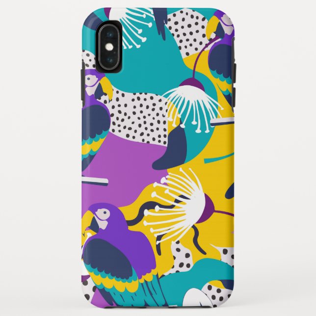 Colourful tropical flowers and birds collage Case-Mate iPhone case (Back)