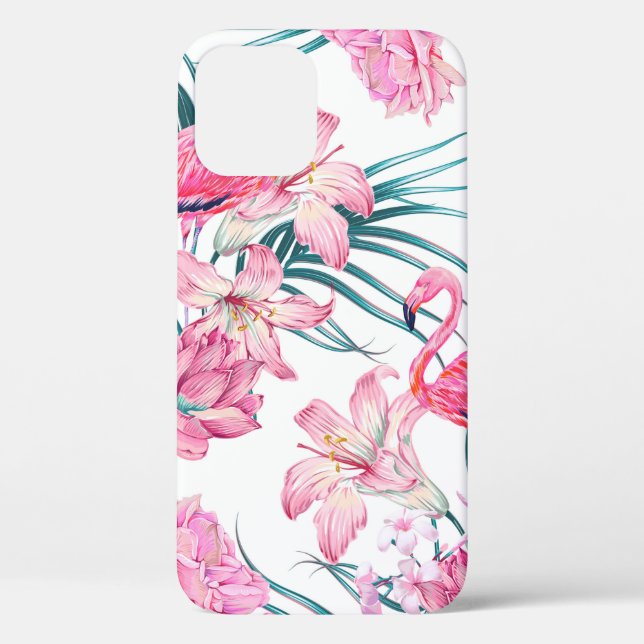 Colourful tropical flowers and birds seamless patt Case-Mate iPhone case (Back)