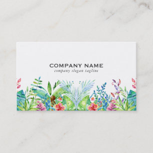 Colourful Tropical Flowers Design Business Card