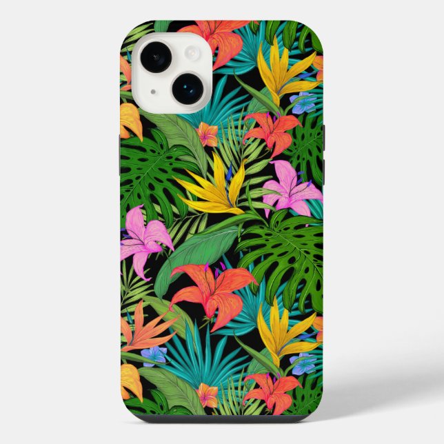 Colourful Tropical Flowers iPhone Case (Back)
