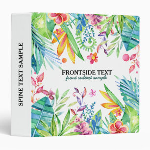 Colourful Tropical Flowers & Leafs Design Binder