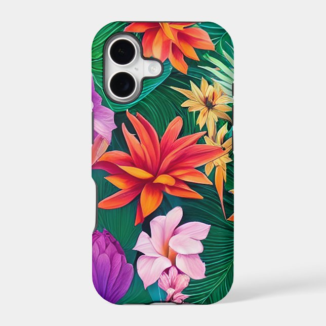 Colourful Tropical Flowers Pattern  (Back)