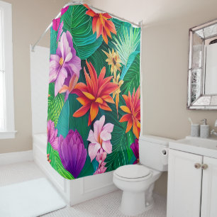 Colourful Tropical Flowers Pattern 