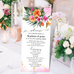 Colourful Tropical Flowers Pink Orange Wedding Program<br><div class="desc">This colourful tropical wedding design is perfect for couples who are planning a summer, beach or destination wedding. Program features a beautiful and vibrant watercolor design with tropical flowers in shades of pink and orange, reminiscent of a gorgeous island paradise, it is accented with faux gold glitter elements that add...</div>