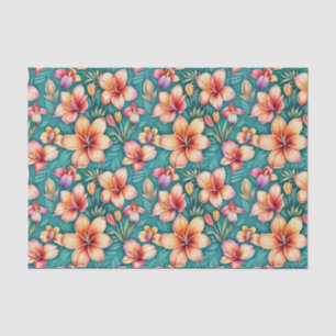 Colourful Tropical Flowers Tissue Paper