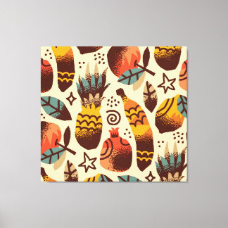 Colourful Tropical Fruit Mix Pattern Canvas Print