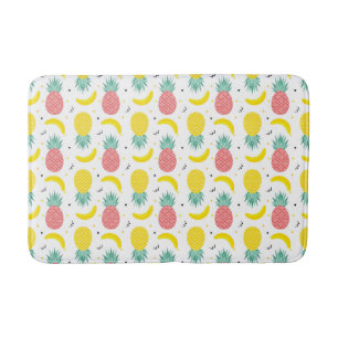 Colourful Tropical Fruit Pattern Bath Mat