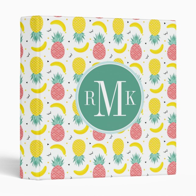 Colourful Tropical Fruit Pattern Binder (Front/Spine)