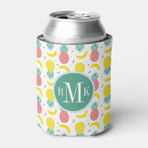 Colourful Tropical Fruit Pattern Can Cooler
