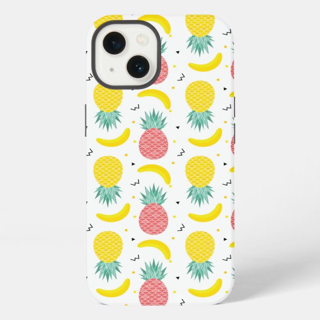 Colourful Tropical Fruit Pattern iPhone Case (Back)