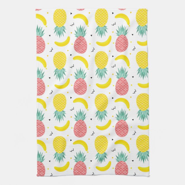 Colourful Tropical Fruit Pattern Kitchen Towel (Vertical)