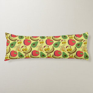 Colourful tropical fruit seamless pattern body pillow