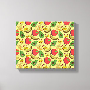 Colourful tropical fruit seamless pattern canvas print