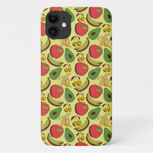 Colourful tropical fruit seamless pattern iPhone 11 case