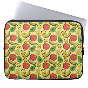 Colourful tropical fruit seamless pattern laptop sleeve
