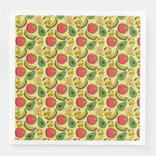 Colourful tropical fruit seamless pattern napkin