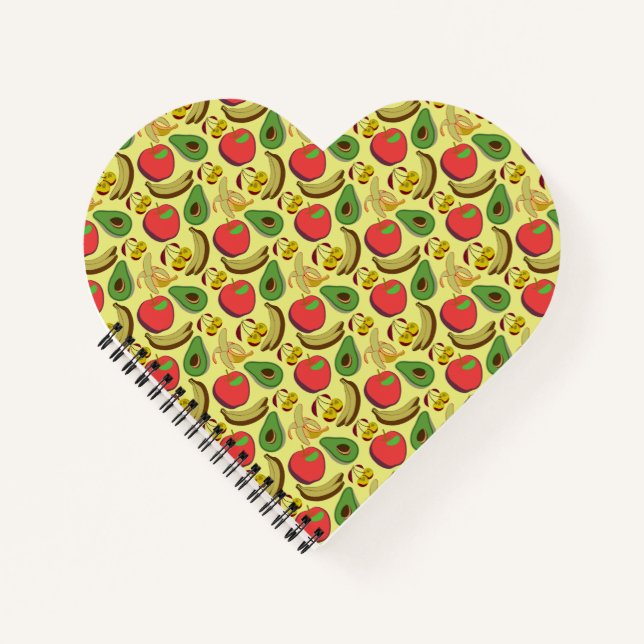 Colourful tropical fruit seamless pattern notebook (Front)