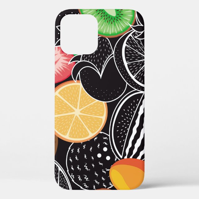 Colourful tropical fruits, black background. Case-Mate iPhone case (Back)