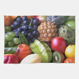 Colourful tropical fruits kitchen towel