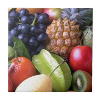 Colourful tropical fruits tile