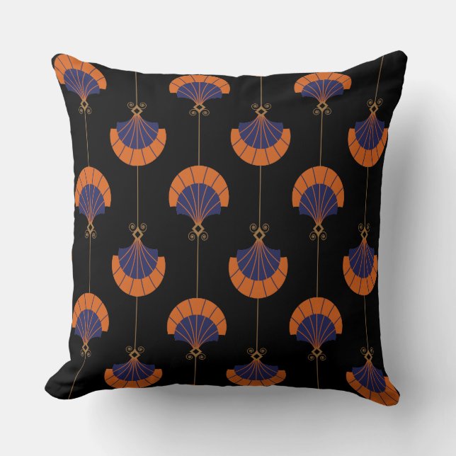 Colourful Tropical Geometric Minimalist Fan Art  Throw Pillow (Front)