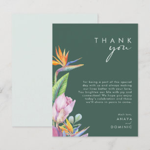 Colourful Tropical   Green Reception Thank You Car Postcard