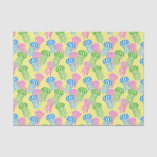 Colourful Tropical Jellyfish Quetrefoil Pattern Tissue Paper