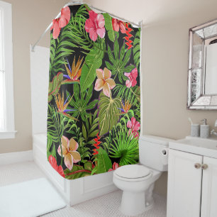 Colourful Tropical Leaves and Hibiscus Flowers  