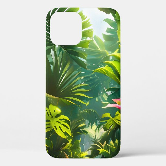 Colourful Tropical Leaves and Hibiscus Flowers | Case-Mate iPhone Case (Back)
