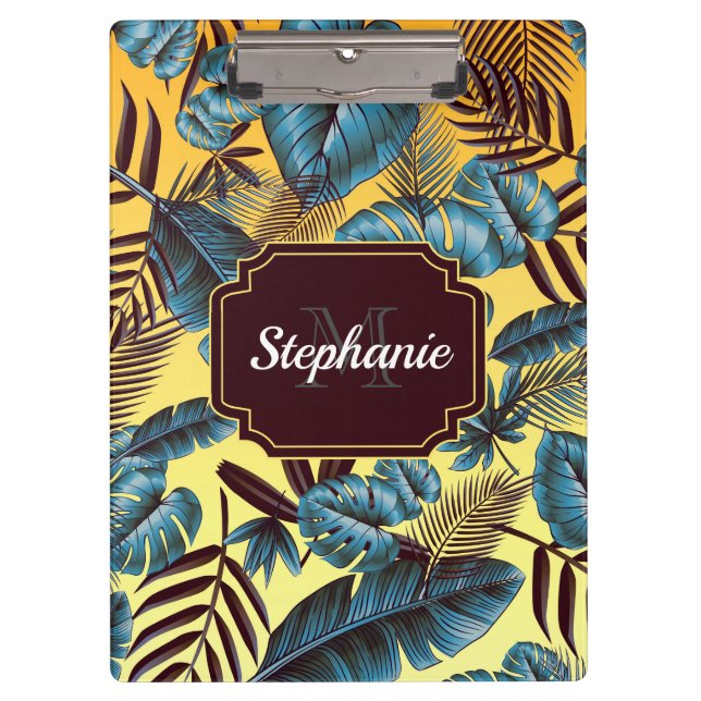 Colourful Tropical Leaves Clipboard (Front)