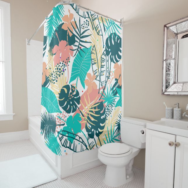 Colourful tropical leaves & flowers collage (In Situ)