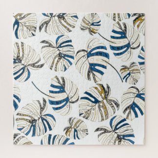 Colourful tropical leaves, modern pattern. jigsaw puzzle