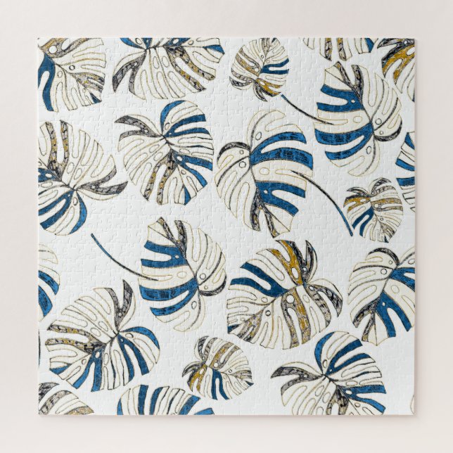 Colourful tropical leaves, modern pattern. jigsaw puzzle (Vertical)