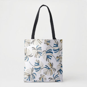 Colourful tropical leaves, modern pattern. tote bag