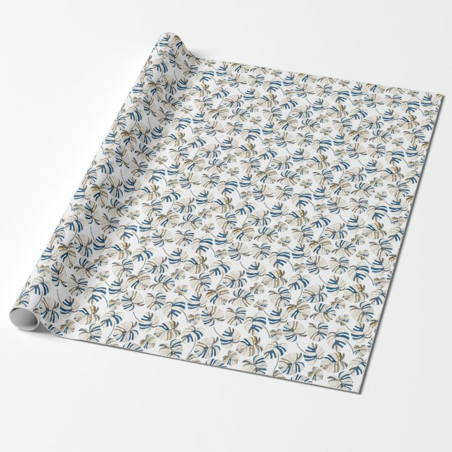 Colourful tropical leaves, modern pattern. wrapping paper (Unrolled)