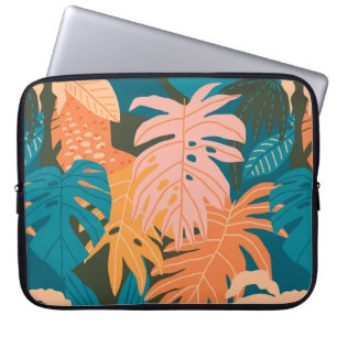 Colourful tropical leaves pattern laptop sleeve
