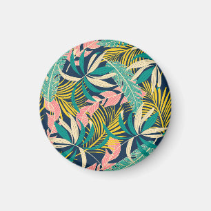 Colourful tropical leaves: summer pattern. magnet