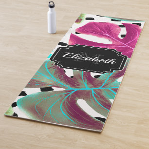 Colourful Tropical Leaves Yoga Mat