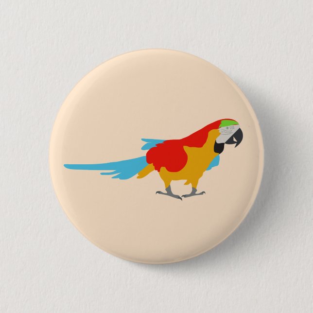 Colourful Tropical Macaw 2 Inch Round Button (Front)