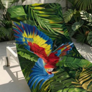 Colourful Tropical Macaw Beach Towel