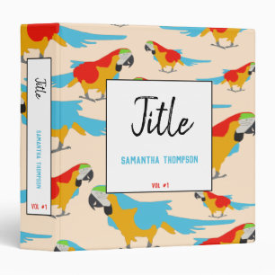 Colourful Tropical Macaw Pattern Binder