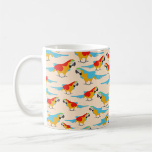 Colourful Tropical Macaw Pattern Coffee Mug