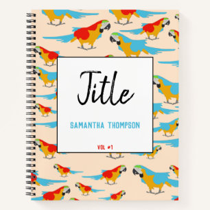 Colourful Tropical Macaw Pattern Notebook