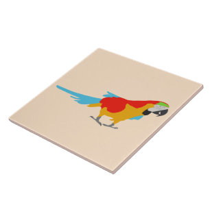 Colourful Tropical Macaw Tile