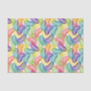 Colourful Tropical Palm Leafs Seamless Pattern Tissue Paper